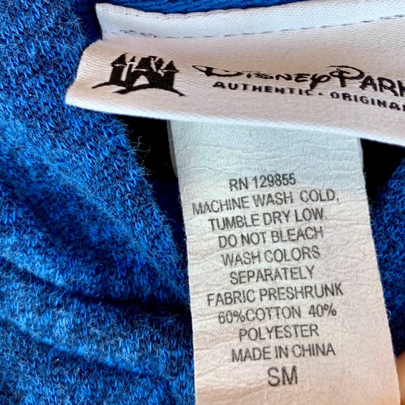 Disney Parks Disneyland Mickey Mouse Zip Hoodie Jacket Blue Vintage Wash Small - Picture 7 of 8